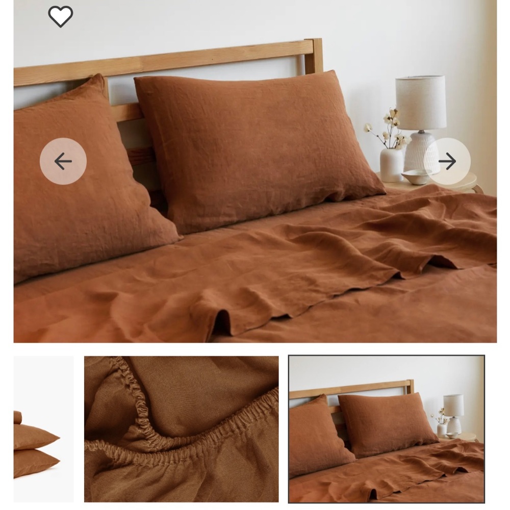PARACHUTE queen linen top sheet & 2 standard pillowcases